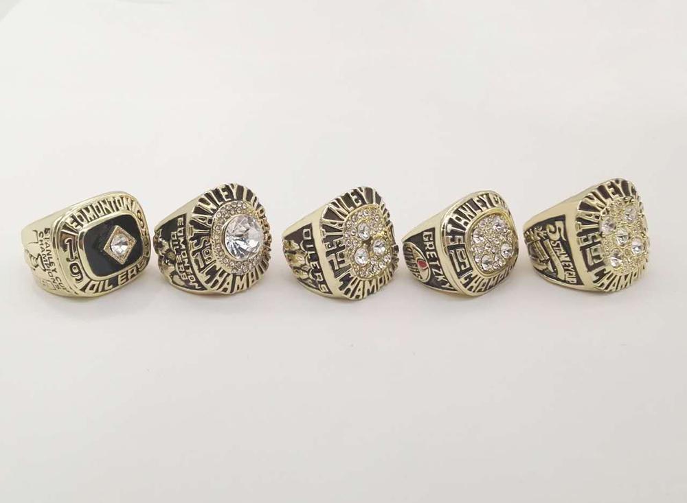 Edmonton Oilers Stanley Cup 5 Ring Set (1984, 1985, 1987, 1988, 1990)