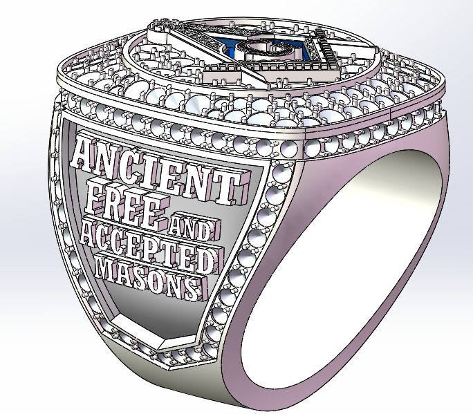 Ancient Free And Accepted Masons Ring (Eye Of The Providence) - Shine Series, Silver
