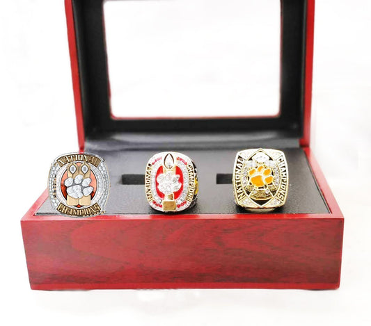 Clemson Tigers College National Championship 3 Ring Set (1981, 2016, 2018)