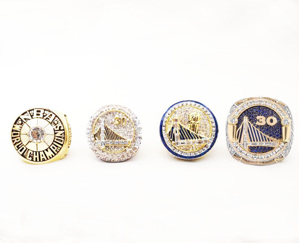Golden State Warriors NBA Championship 4 Ring Set (1975, 2015, 2017, 2018)
