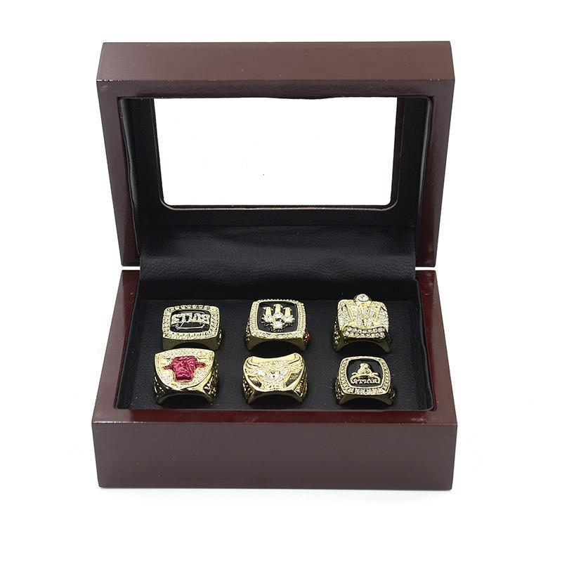 Chicago Bulls NBA Championship 6 Ring Set (1991, 1992, 1993, 1996, 1997, 1998)