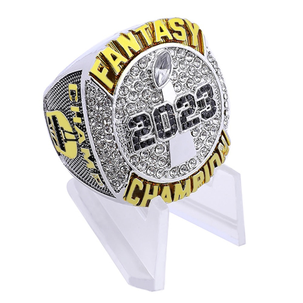 Fantasy League (FFL) 2023 Champion Ring + Display Stand