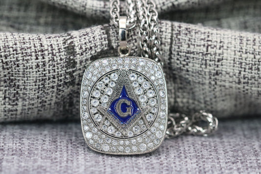 Freemasonry Masons Pendant Necklace - Shine Series, Silver