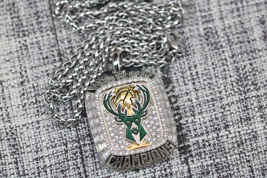 Milwaukee Bucks NBA Championship Pendant Necklace Replica (2021) - Premium Series