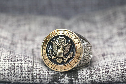 Eagle Valor Military Ring for U.S. Army Members - Premium Series