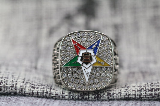 Order Of The Eastern Star Fraternity Ring (OES) - Shine Series, Silver