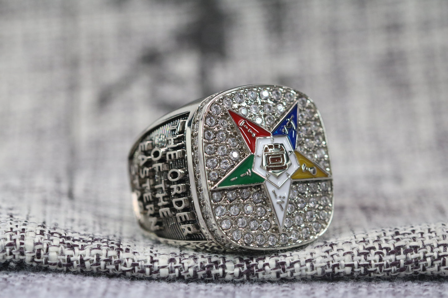 Order Of The Eastern Star Fraternity Ring (OES) - Shine Series, Silver