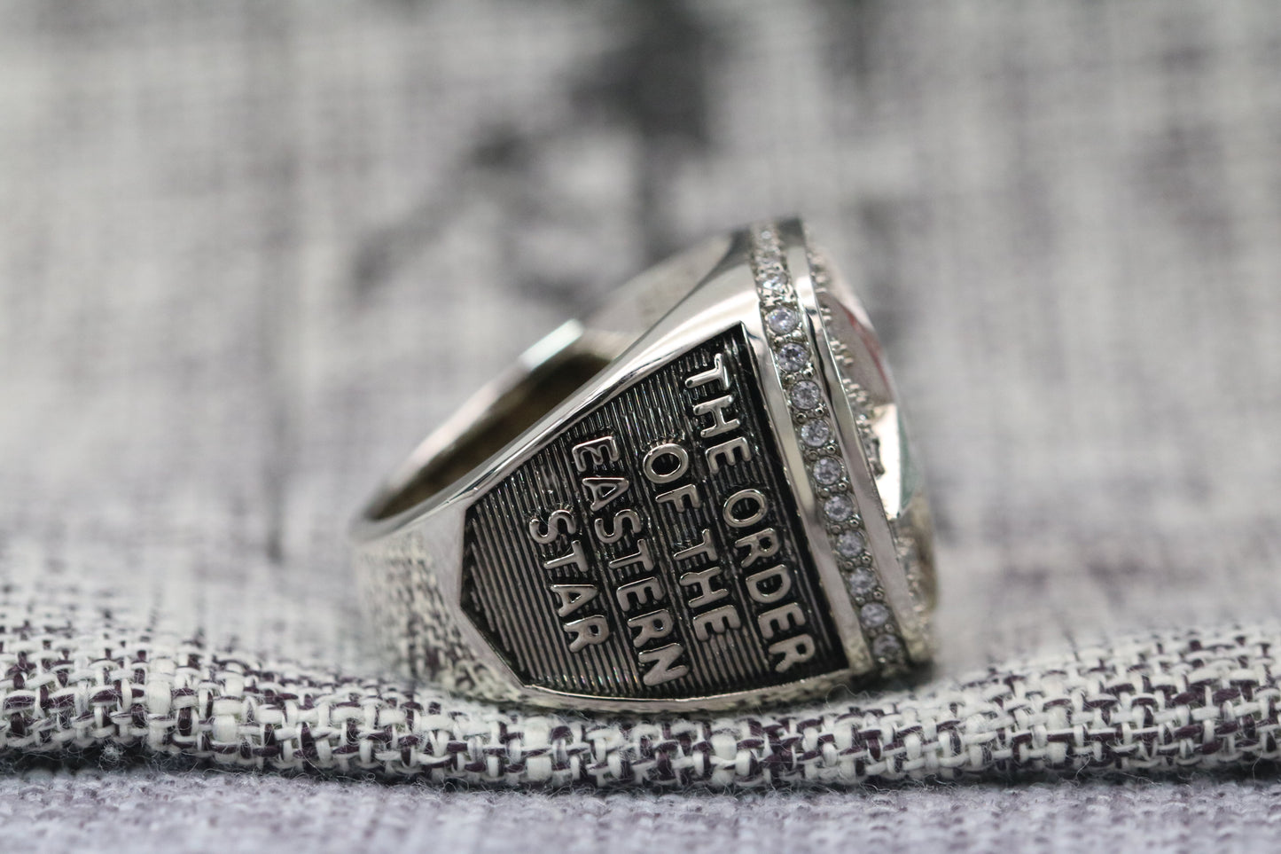Order Of The Eastern Star Fraternity Ring (OES) - Shine Series, Silver