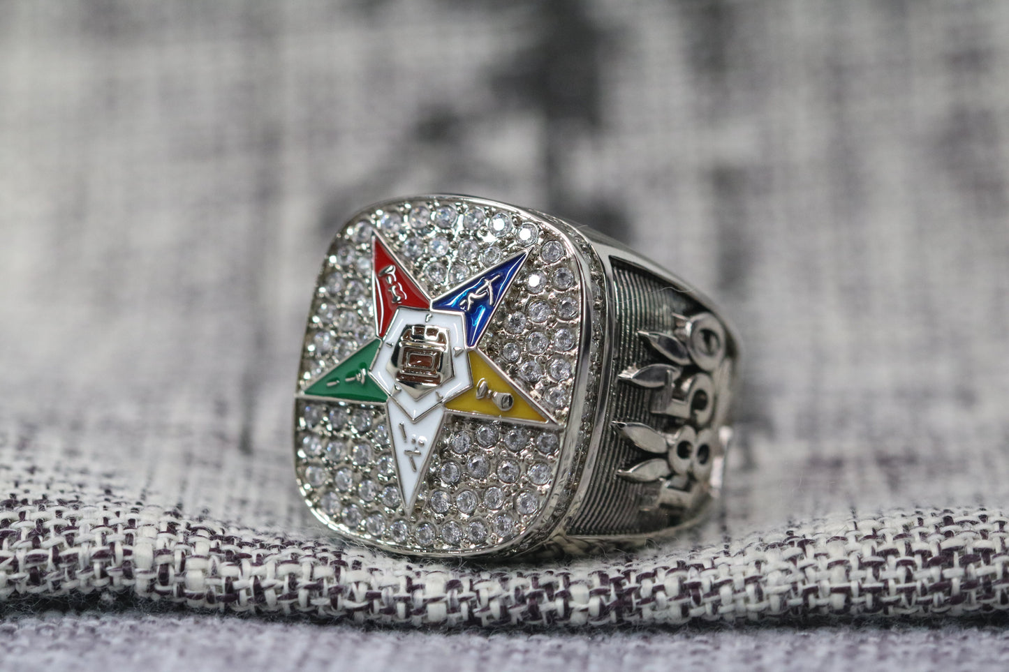 Order Of The Eastern Star Fraternity Ring (OES) - Shine Series, Silver