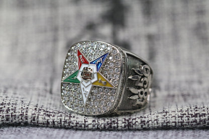 Order Of The Eastern Star Fraternity Ring (OES) - Shine Series, Silver