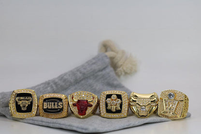 Chicago Bulls NBA Championship 6 Ring Set (1991, 1992, 1993, 1996, 1997, 1998) - Premium Series