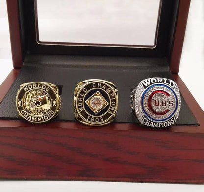 Chicago Cubs World Series 3 Ring Set (1907, 1908, 2016)