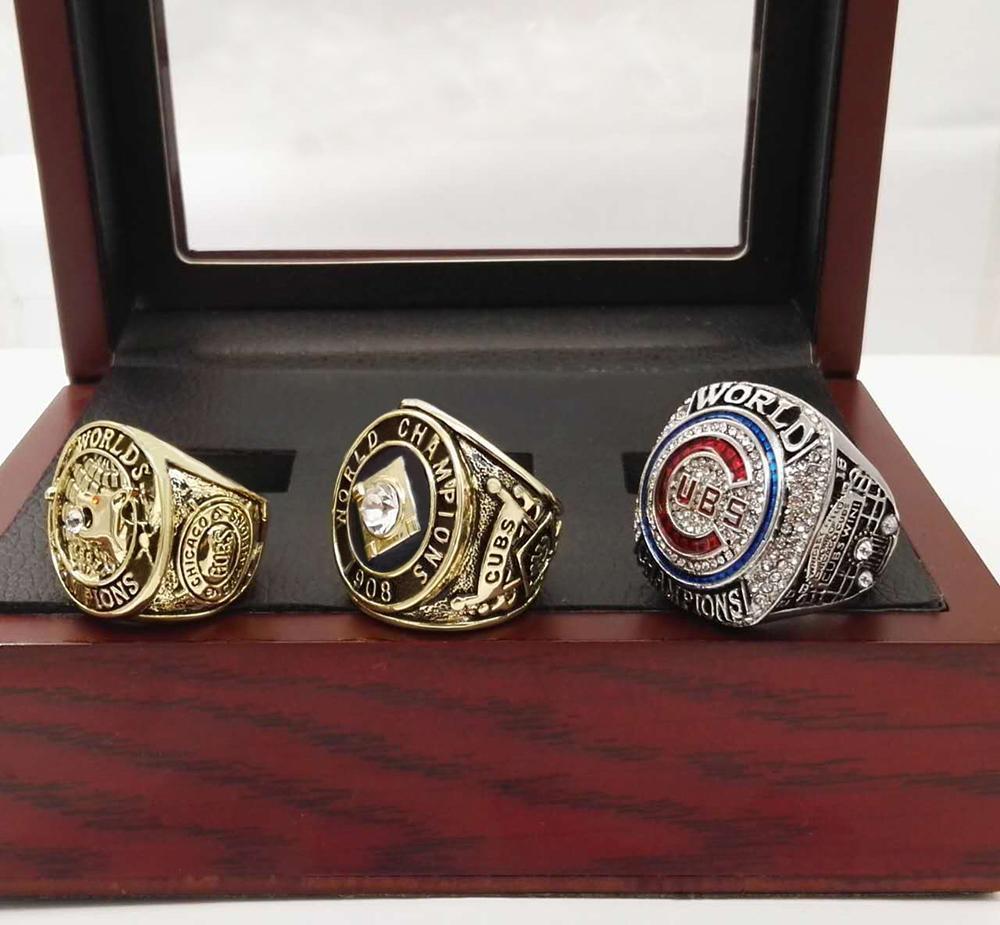 Chicago Cubs World Series 3 Ring Set (1907, 1908, 2016)