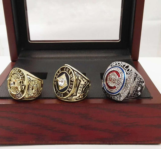 Chicago Cubs World Series 3 Ring Set (1907, 1908, 2016)