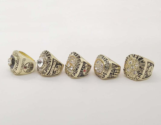 Edmonton Oilers Stanley Cup 5 Ring Set (1984, 1985, 1987, 1988, 1990)