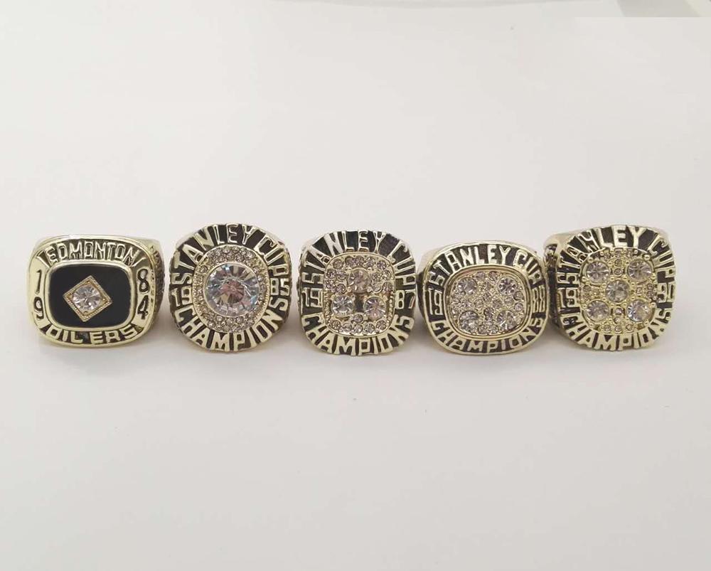 Edmonton Oilers Stanley Cup 5 Ring Set (1984, 1985, 1987, 1988, 1990)