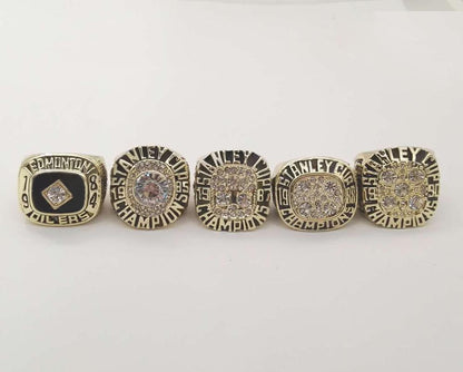 Edmonton Oilers Stanley Cup 5 Ring Set (1984, 1985, 1987, 1988, 1990)