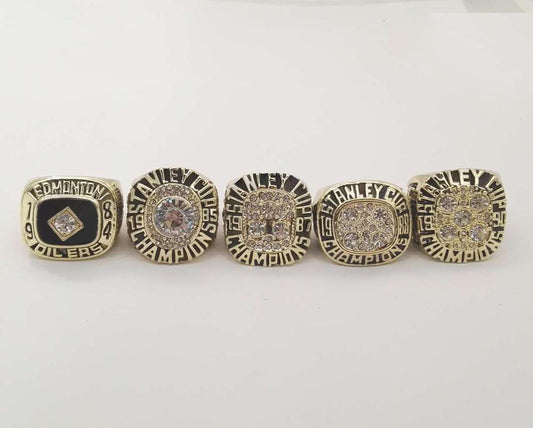 Edmonton Oilers Stanley Cup 5 Ring Set (1984, 1985, 1987, 1988, 1990)