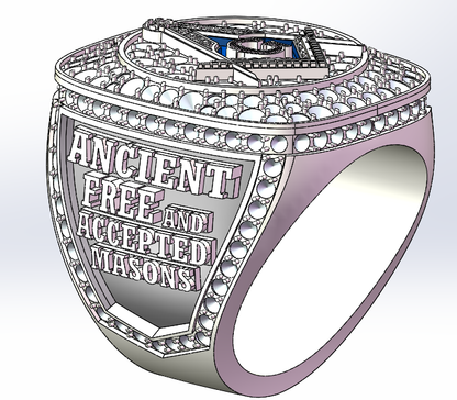 Ancient Free And Accepted Masons Ring (Eye Of The Providence) - Shine Series, Silver