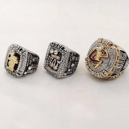 LeBron James Cleveland Cavaliers/Miami Heat NBA Basketball Championship 3 Ring Set (2012, 2013, 2016)