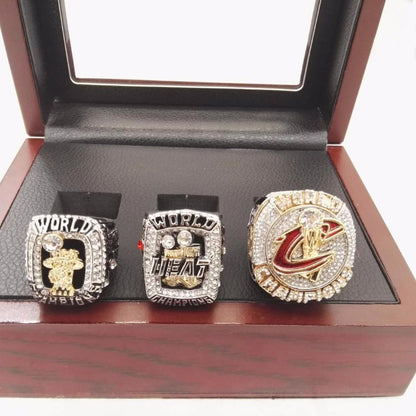 LeBron James Cleveland Cavaliers/Miami Heat NBA Basketball Championship 3 Ring Set (2012, 2013, 2016)