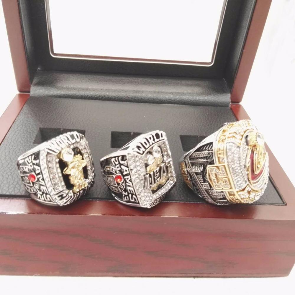 LeBron James Cleveland Cavaliers/Miami Heat NBA Basketball Championship 3 Ring Set (2012, 2013, 2016)
