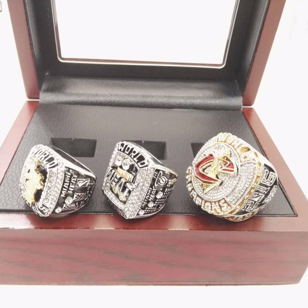 LeBron James Cleveland Cavaliers/Miami Heat NBA Basketball Championship 3 Ring Set (2012, 2013, 2016)