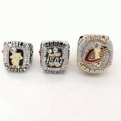 LeBron James Cleveland Cavaliers/Miami Heat NBA Basketball Championship 3 Ring Set (2012, 2013, 2016)