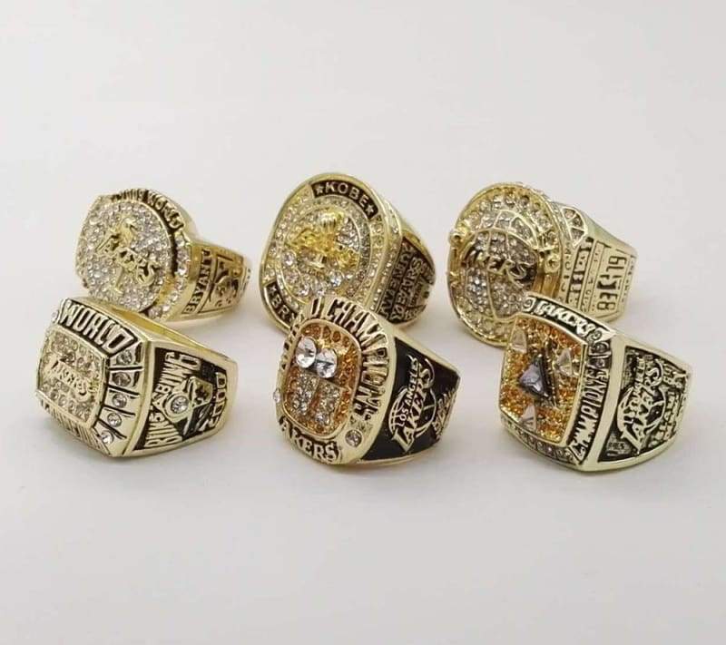 Los Angeles Lakers NBA Championship 6 Ring Set (2000, 2001, 2002, 2009, 2010, 2016)