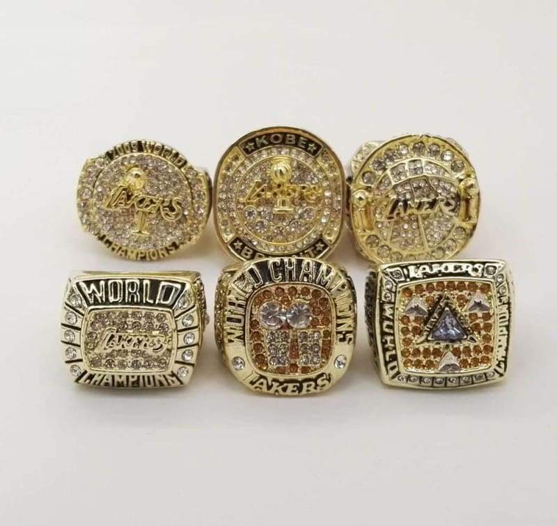Los Angeles Lakers NBA Championship 6 Ring Set (2000, 2001, 2002, 2009, 2010, 2016)