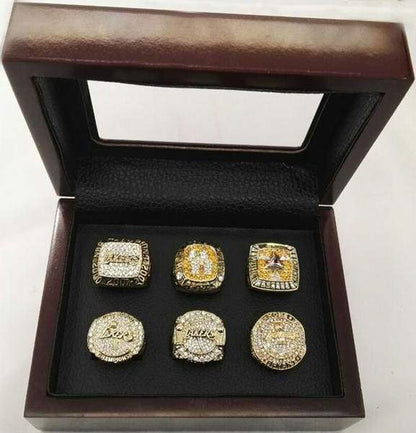 Los Angeles Lakers NBA Championship 6 Ring Set (2000, 2001, 2002, 2009, 2010, 2016)