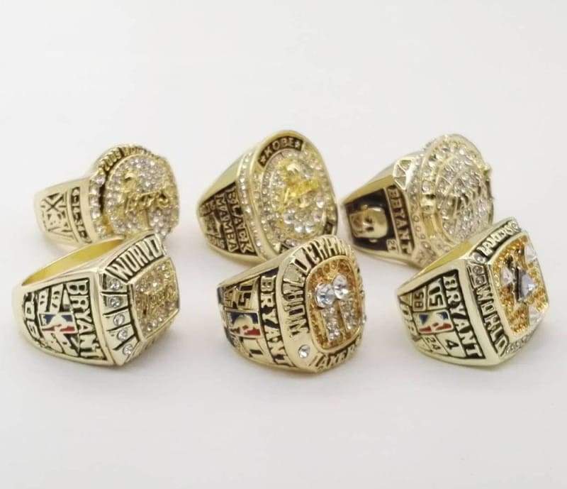 Los Angeles Lakers NBA Championship 6 Ring Set (2000, 2001, 2002, 2009, 2010, 2016)