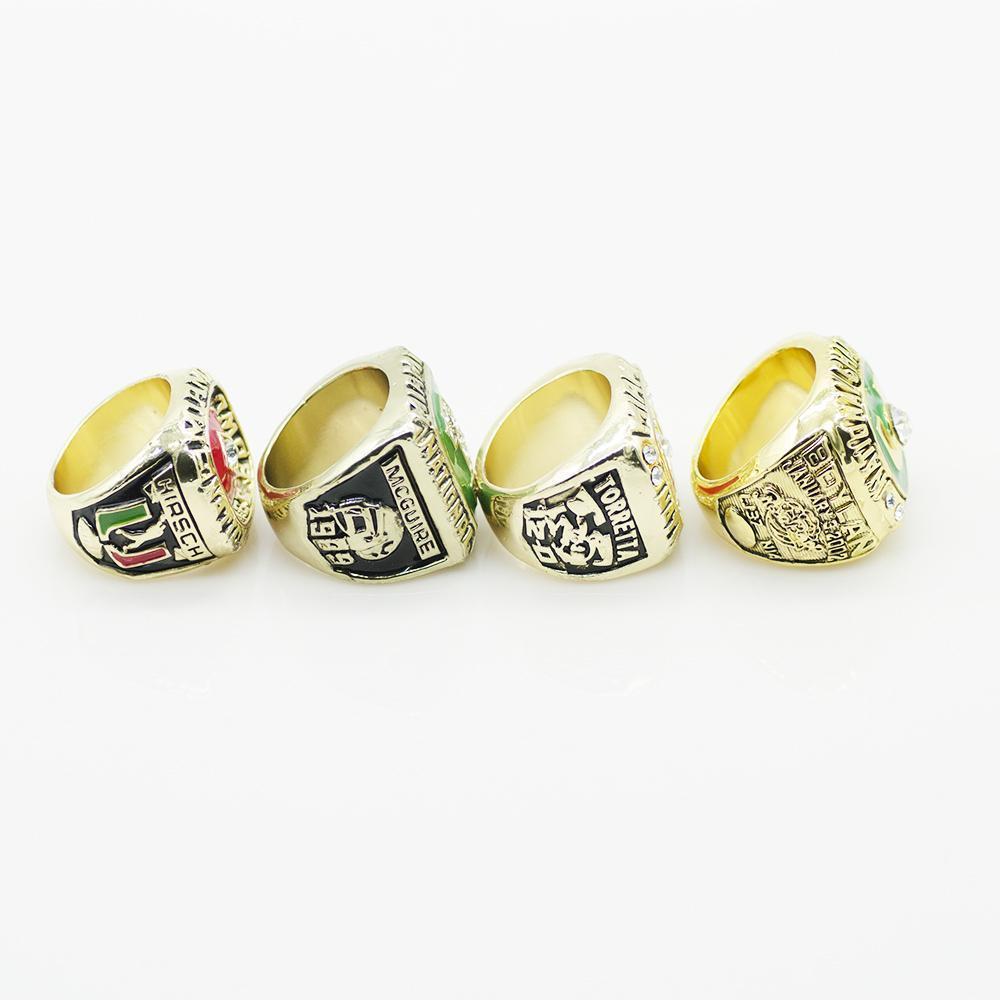 Miami (Fla.) Hurricanes College Football National Championship 4 Ring Set (1983, 1989, 1991, 2001)