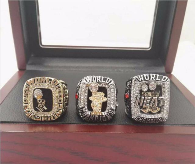 Miami Heat NBA Basketball Championship 3 Ring Set (2006, 2012, 2013)