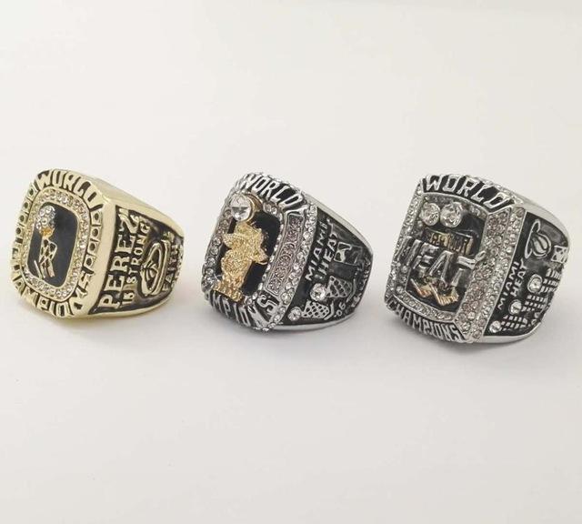 Miami Heat NBA Basketball Championship 3 Ring Set (2006, 2012, 2013)
