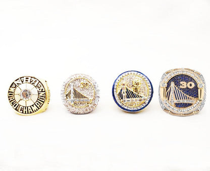 Golden State Warriors NBA Championship 4 Ring Set (1975, 2015, 2017, 2018)