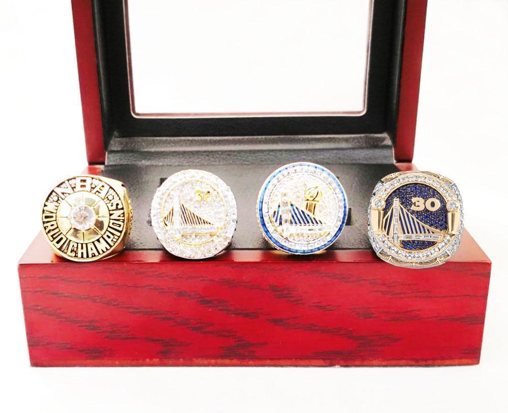 Golden State Warriors NBA Championship 4 Ring Set (1975, 2015, 2017, 2018)