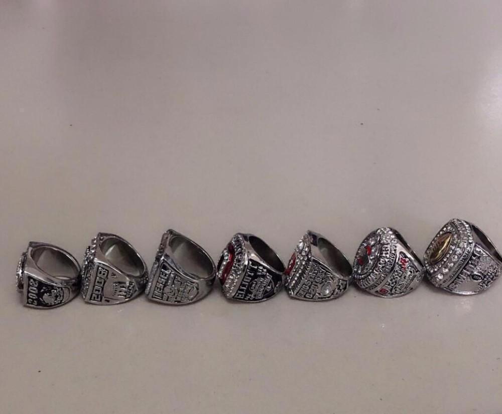 Ohio State Buckeyes College Football National Championship 7 Ring Set (2002, 2008, 2010, 2014, 2014, 2014, 2015)