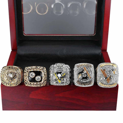 Pittsburgh Penguins Stanley Cup 5 Ring Set (1991, 1992, 2009, 2016, 2017)