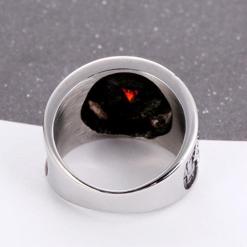 Red Triangle Crystal Masonic Ring