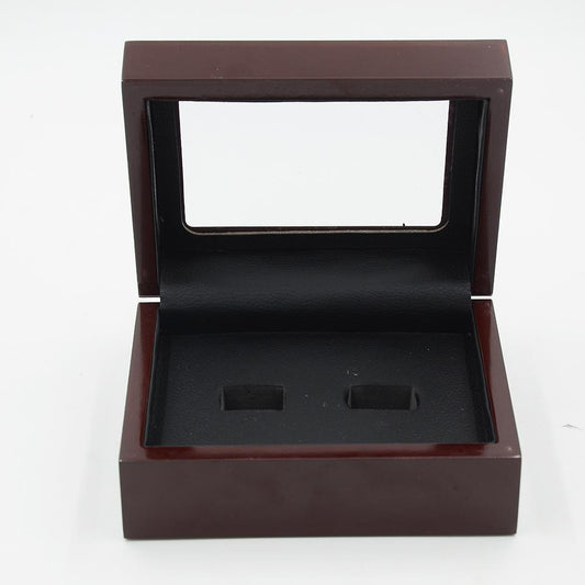 Solid Wooden Box with Clear Display (2 Holes)