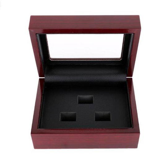 Solid Wooden Box with Clear Display (3 Holes)
