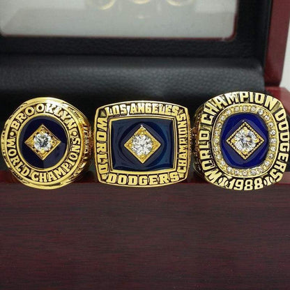 Los Angeles Dodgers World Series Ring Set (1955, 1981, 1988) - Premium Series
