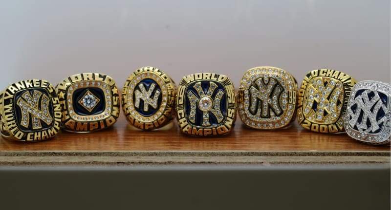 New York Yankees World Series Ring Set of 7 (1977, 1978, 1996, 1998, 1999, 2000, 2009) - Premium Series