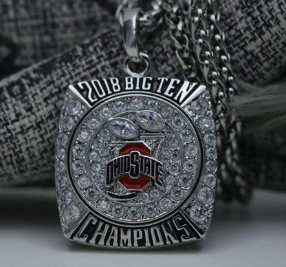 Ohio State Buckeyes Big 10 Rose Bowl Championship Pendant Necklace (2018) - Premium Series